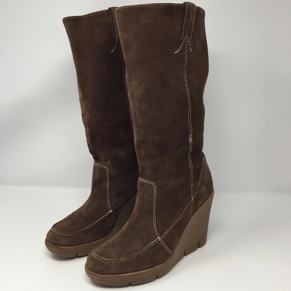 KORS Michael Kors Suede Wedge Boot Size 8